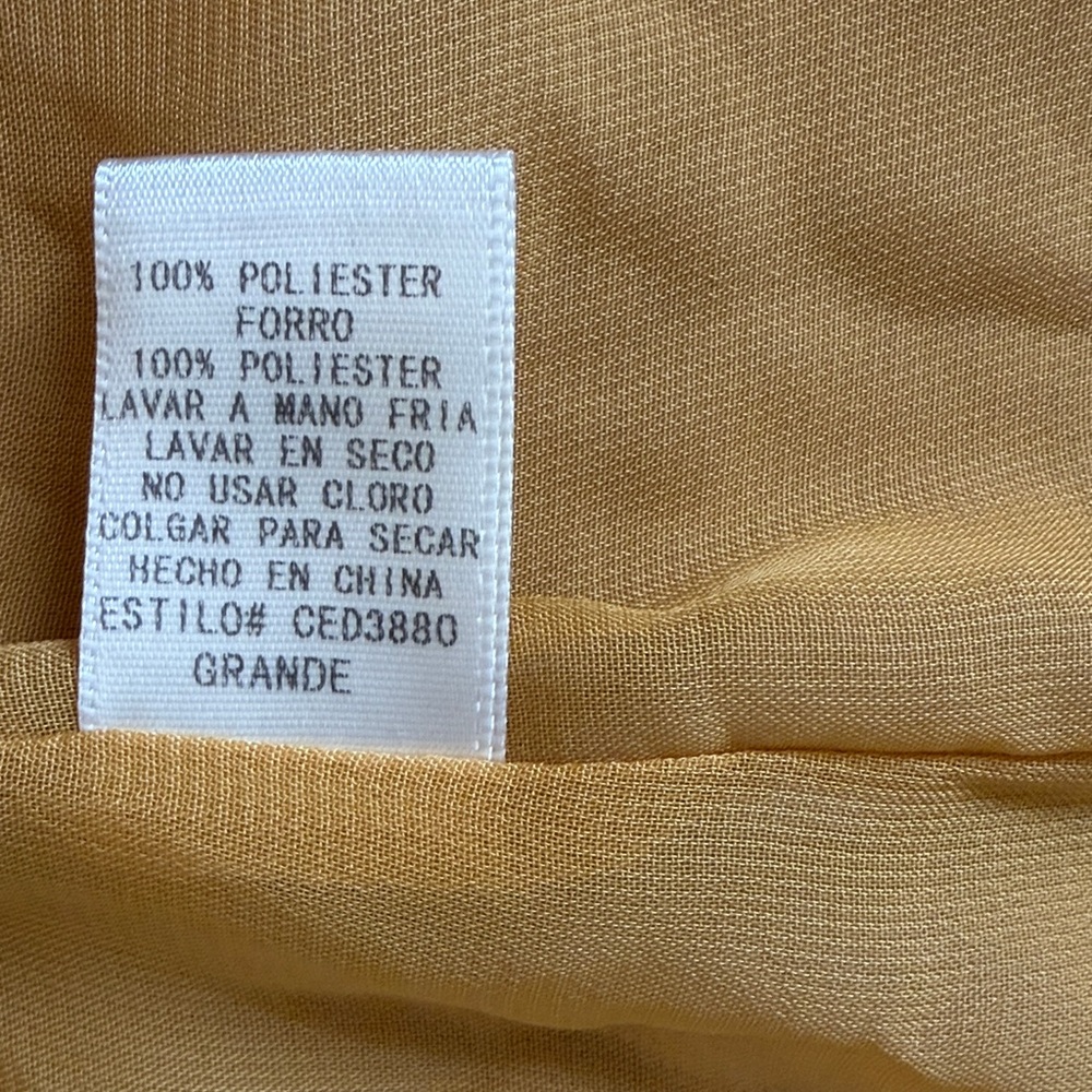 Every Striped Mustard Yellow mock Wrap Dress Size L - Picture 10 of 11
